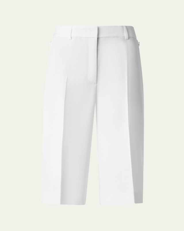 Fiora City Silk Viscose Shantung Bermuda Shorts